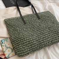 Bolso de playa de verano para mujer bolso de ratán tejido hecho a mano paja de gran capacidad bolso de hombro de cuero para mujer nuevo bohemio - details 27