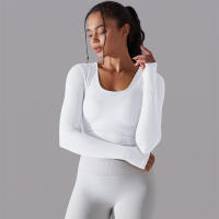 Camiseta de Yoga Sin Costuras para Mujer Deporte Top Largo Manga Larga Ropa de Gimnasio Camiseta de Correr para Entrenamiento Activo Vestimenta Ajustada Material Exterior Poliéster Temporada Primavera/Verano - details 2