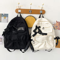 Mochila escolar con lazo para mujer y niña, morral bonito con personalidad, estilo universitario - details 18