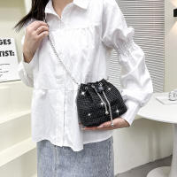 Bolsos cruzados con forma de cubo de diamantes de imitación para mujer, bolsos de hombro brillantes, bolsos de cadena, bolsos de almacenamiento de fiesta de noche - details 4