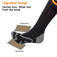 Calcetines calefactables eléctricos de 5000mah y 150℉ calcetines calefactores ajustables con 4 ajustes de temperatura calcetines unisex para invierno viajes al aire libre esquí y pesca - details 5
