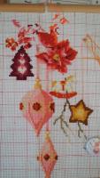 Paquete de punto de cruz de cártamo de campana de Navidad, bordado de tela artesanal, costura hecha a mano, flor 18ct 14ct 11ct - details 0