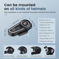 Auriculares Intercomunicadores Bluetooth 5.2 para Casco de Motocicleta Gearelec DK02 - details 8