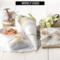 150 Uds. Tapetes de encaje de papel redondos, vajilla decorativa para fiesta, manteles individuales, tapetes de papel blanco, decoración de mesa - details 2