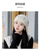 Popular hermosa mujer verano algodón crochet Slouchy Beanie sombrero hecho a mano recorte de punto verano Floral calavera gorra - details 13