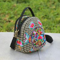 Mochila bordada con flores para mujer, bolsa de hombro de viaje, regalo Floral, Bohemia - details 6