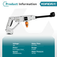 YOFIDRA Pistola de Agua a Presión de 100 Bar y 5 M para Autos, Inalámbrica, Juego de Herramientas de Limpieza con Agua para el Hogar, Compatible con Batería Makita - details 0