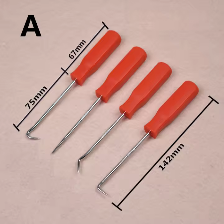 Juego de ganchos y púas para coche, junta de sellado de aceite automotriz, extractor, herramienta de mano artesanal, 4 unidades - 1