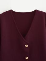Autumn Women Asymmetrical Knit Cardigan Long Sleeve V Neck With Button Slim Knitwear Chic Lady Outfits - details 6