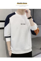 Camisetas para hombre Ropa de calle Sudaderas con capucha de retales Tops coreanos - details 5