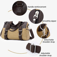 Bolso de hombro tipo bandolera de lona para gimnasio, correa ajustable, bolso de viaje deportivo de corta distancia, bolso de mano de gran capacidad - details 8