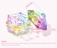 Plato de Uñas de Vidrio Iridescent Colorido 6pcs Kit de Manicura de Marca KADS Portador de Líquido y Polvo de Acrílico Equipo de Manicura - details 2