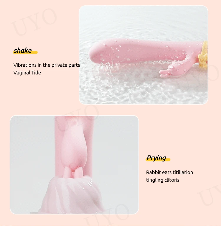Vibrador para mujer juguete sexual conejo de silicona vibrador USB recargable impermeable estimulador del punto G estimulador del clítoris UYO - details 1