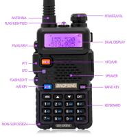 Baofeng-walkie-talkie UV 5R de doble banda, 5W, 8W, Radio bidireccional, Vhf, Uhf, Radio FM, transceptor de mano para caza, 16KM - details 3