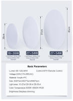Luz de techo con Control remoto inteligente para el hogar, candelabro LED RGB, luz decorativa para interiores, 54W, 36W, temporizador, Control remoto, atenuación de dormitorio - details 2