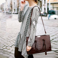 Bolso de mano de lujo para mujer, bandolera de charol PU de diseñador de cocodrilo, bolso de hombro Retro - details 3