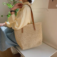 Bolso cuadrado de paja para playa, tejida a mano bandolera, rafia, ratán, compras, viaje, informal, bohemio, Verano - details 9