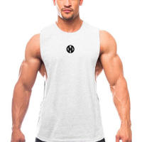 Men's Summer Gym Bodybuilding Tank Tops High Quality Sleeveless Cotton T-shirts Workout Fitness Singlets Sport Vest Clothing - details 6