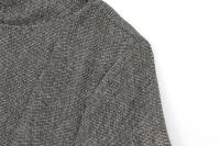 Gray Wide Swing Short Dress For Women O Neck Short Sleeve Pleated Mini Dress Female Autumn Casual Vestidos - details 4
