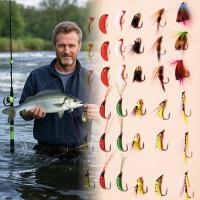 54 piezas/kit de anzuelos de pesca con mosca, surtido de señuelos con mosca, incluye moscas secas y húmedas, ninfas para trucha, salmón, Steelhead, pesca con mosca con caja - details 5