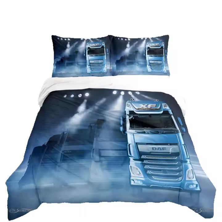 Funda de Edredón de 3D DAF Camión Casal Cubierta de Cama Suave para Todo la Temporada - 1