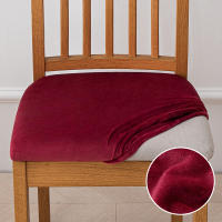 Fundas de asiento de silla de terciopelo, fundas de cojín de asiento elásticas, funda de silla lavable para comedor, Hotel, ceremonia, banquete, fiesta - details 16