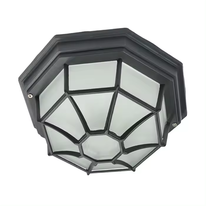 Luz de techo de bronce negro antiguo para exteriores, lámpara de montaje empotrado E27 para camino al aire libre, pasarela, iluminación de balcón - 1