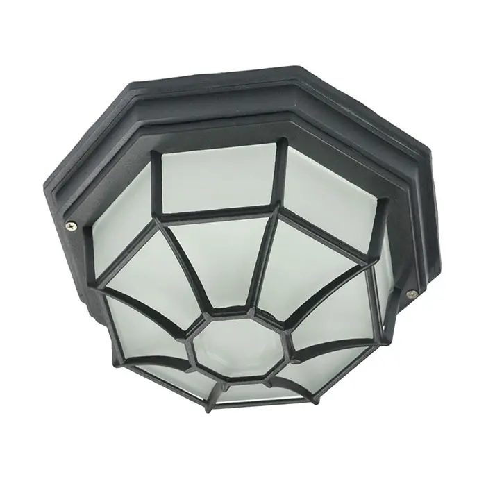 Luz de techo de bronce negro antiguo para exteriores, lámpara de montaje empotrado E27 para camino al aire libre, pasarela, iluminación de balcón - 1