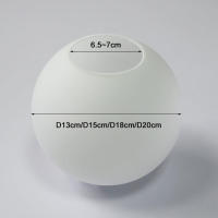 Globo de cristal blanco leche para accesorios de iluminación, cubierta de lámpara de cristal de ópalo esmerilado para lámpara de araña, D13cm, D15cm, D18cm, D20cm - details 0