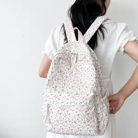 Mochilas de estilo Preppy para mujer, bandoleras impermeables de nailon para estudiantes, a la moda, con estampado Floral - details 9