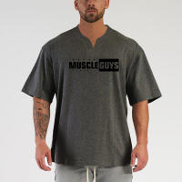 New Summer Cotton Short Sleeve T-shirt Men Running Shirts Gym Fitness Loose Plus Size T Shirts Man Casual Fashion V-neck Tops - details 8