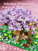 DIY Microparticle Building Set Pink Mini Sakura Tree House Toy Model Decorative Ornament Children's Puzzle Toy - details 1