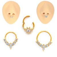 Anillo de segmento con bisagras de acero quirúrgico, cartílago de la oreja, hélice rook tragus, 16g, piercing para la oreja, Aro para la nariz, septum, clicker, 100% - details 1