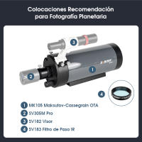 Telescopio Astronómico SVBONY MK105 Maksutov-Cassegrain OTA Reflectividad 99% Revestimientos Dielectricos Para Buena Visión y Aplicaciones Speciales - details 12