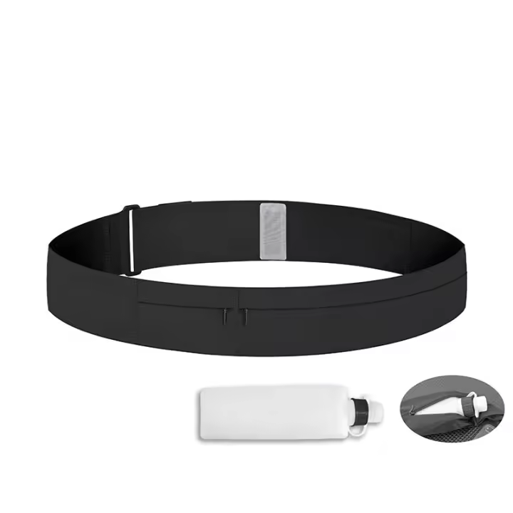 1 riñonera para correr, bolsa deportiva unisex para maratón, bolsa para kit de fitness al aire libre, riñonera invisible impermeable, monedero móvil (con botella de agua) - 1