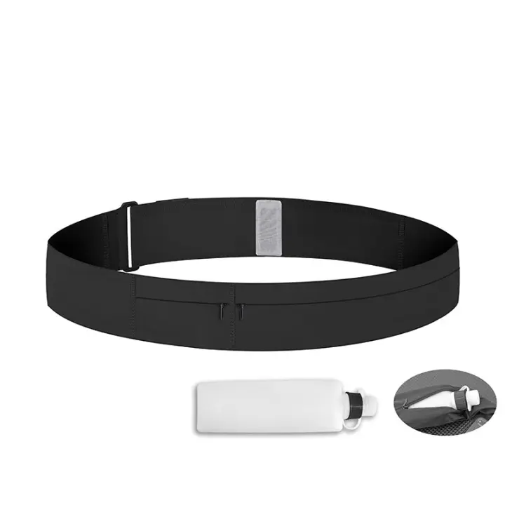 1 riñonera para correr, bolsa deportiva unisex para maratón, bolsa para kit de fitness al aire libre, riñonera invisible impermeable, monedero móvil (con botella de agua) - 1