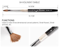 Pincel de Uñas KADS Kolinsky Sable Acrylic para Diseño de Arte de Uñas Herramienta de Manicura Seguro para Uso Profesional y Doméstico - details 7