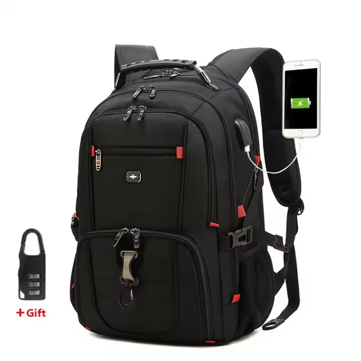 Mochila Suiza antirrobo para hombre, bolsa de viaje para ordenador portátil de 17 pulgadas, 15,6, carga USB, impermeable - 1
