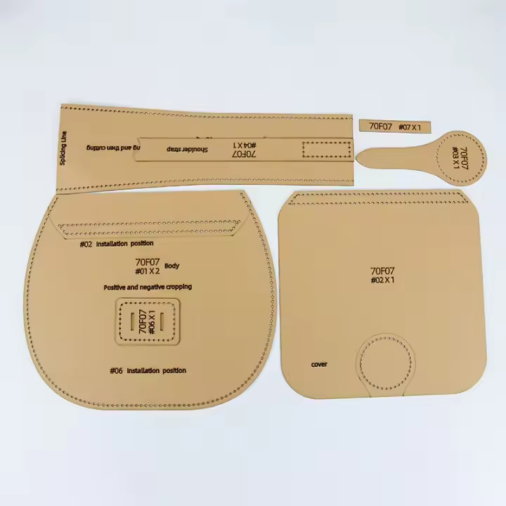 Plantilla de patrón de bolso de mano DIY, herramienta de cuero, plantilla de papel, bolso de hombro Vintage, herramientas de cuero hechas a mano, outil pour le cuir - 1