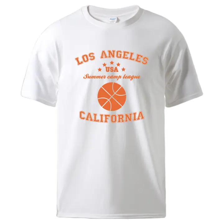 Camiseta de baloncesto para hombre, camisa de manga corta de Los Angeles, California, EE. UU., Vintage, de uso diario, informal, de algodón, creativa, a la moda, de verano - 1
