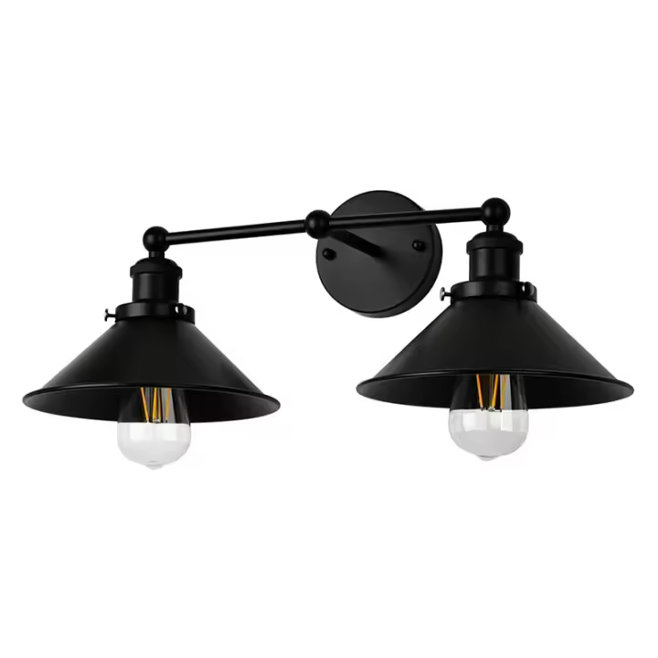 Lámpara de pared industrial de doble luz e27 Vintage Loft Sconce no regulable - 1