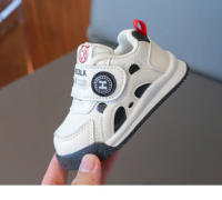 Zapatillas de Niños de Cuero Gris Zapatos de Caminar para Niños y Niñas con Hebilla - details 2