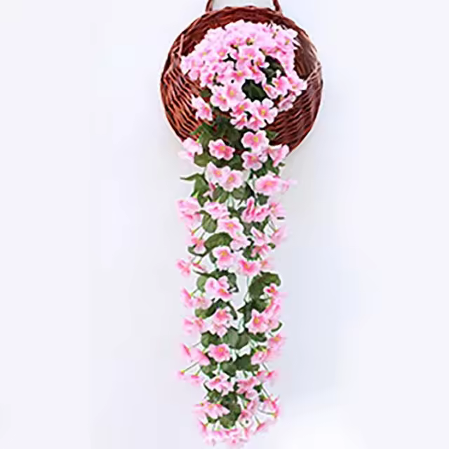 Flor Artificial violeta para decoración de fiesta, simulación de Día de San Valentín, colgante de pared de boda, flor de Orquídea falsa - 1