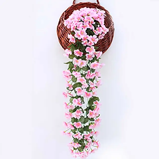Flor Artificial violeta para decoración de fiesta, simulación de Día de San Valentín, colgante de pared de boda, flor de Orquídea falsa - 1