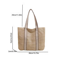 Bolsos hechos a mano para mujer, bolso de playa tejido de paja, gran capacidad, Asa superior, Verano - details 21
