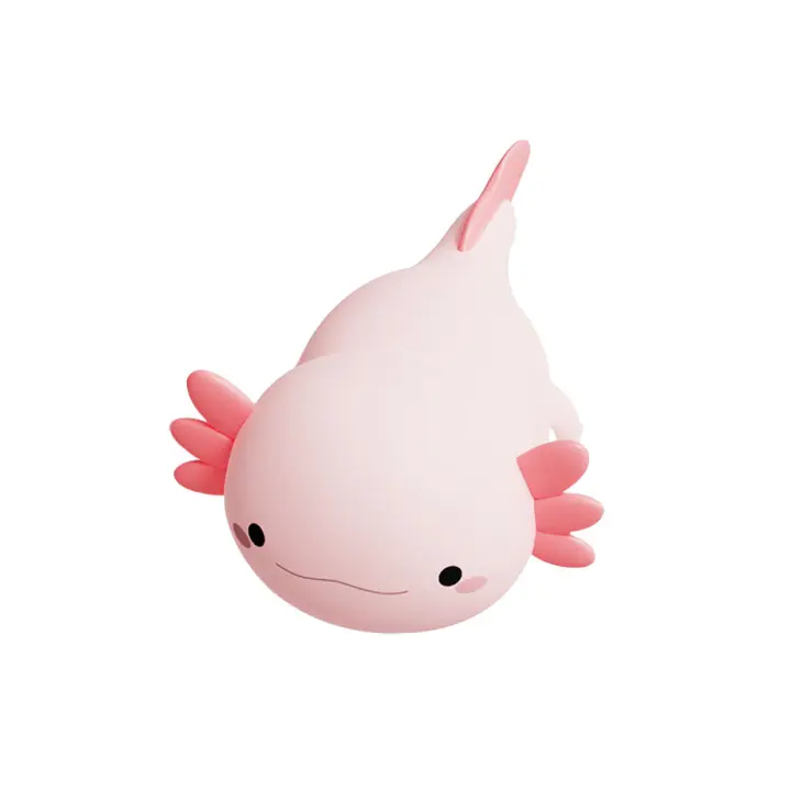 Axolotl-Lámpara de noche de silicona para Bebé y Niño, luz nocturna con Control táctil, recargable por USB - 1