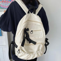 Mochila escolar con lazo para mujer y niña, morral bonito con personalidad, estilo universitario - details 14