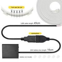 Tira de neón alimentada por batería 5V 2835 120Leds/M cuerda de cinta Flexible señal de luz de neón LED decoración DIY para el hogar blanco/azul/rosa/amarillo - details 2