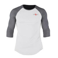 New Fitness Casual T-Shirt Muscle Tops Men's High Quality Cotton Breathable Three Quarter Sleeve Shirt Gym Bodybuilding T-Shirt - details 4
