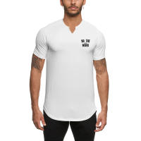 Gym Bodybuilding Fitness Shirt Summer Casual Breathable Quick Dry Elastic Tops Men Fashion Solid Print Short Sleeve Slim T-shirt - details 7